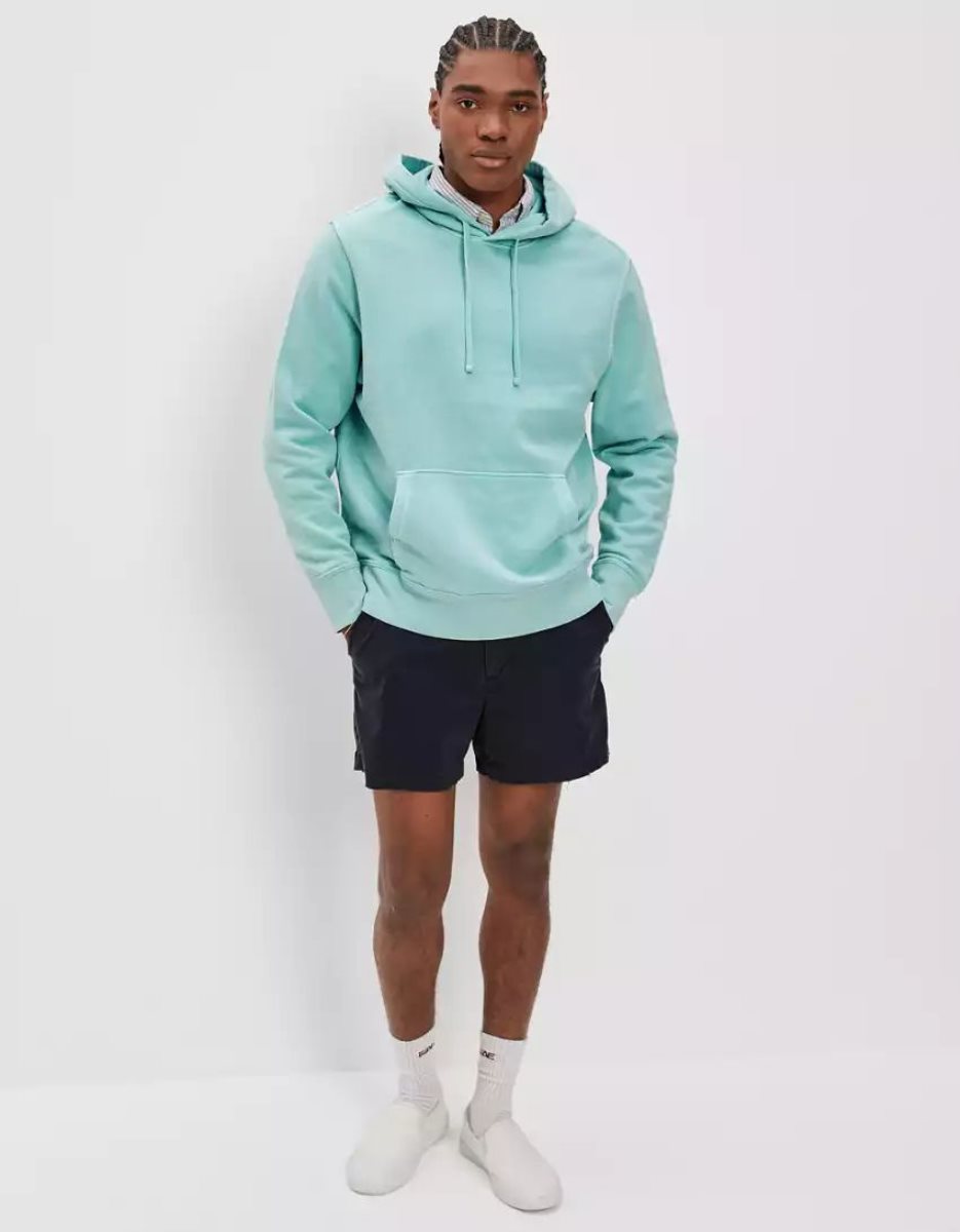 Sweat à Capuche American Eagle AE Bonfire Fleece Turquoise Clair Homme | AFM-60894488